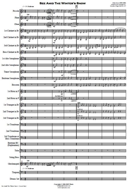 501 See Amid The Winters Snow Concert Band SAMPLE page 01