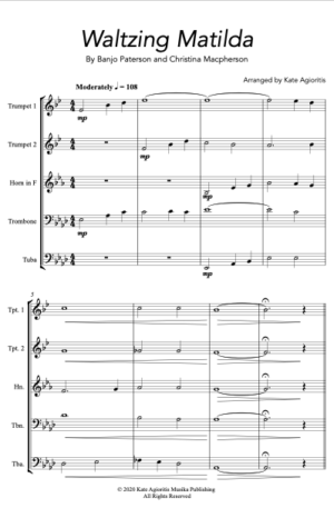 Waltzing Matilda – (Flexible) Brass Quintet