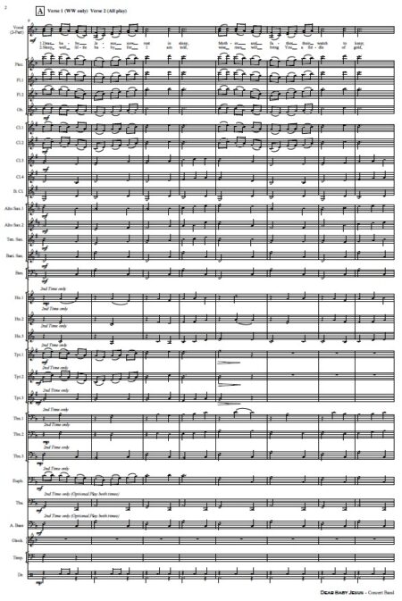 502 Dear Baby Jesus Concert Band SAMPLE page 02