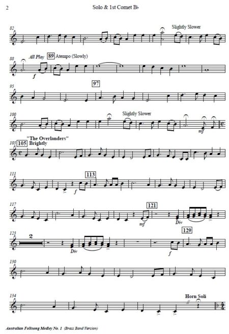 008 Australian Folksong Medley No 1 Brass Band SAMPLE page 004