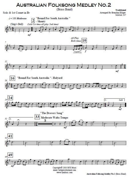 041 Australian Folksong Medley No 2 Brass Band SAMPLE page 004