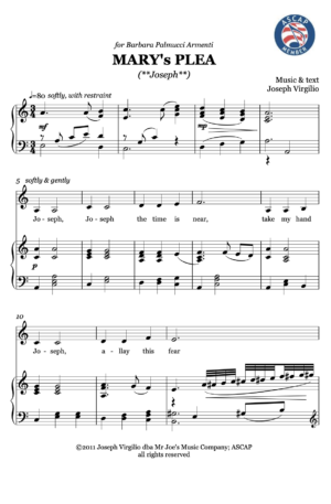Mary’s Plea (Joseph) alto solo with piano accompaniment