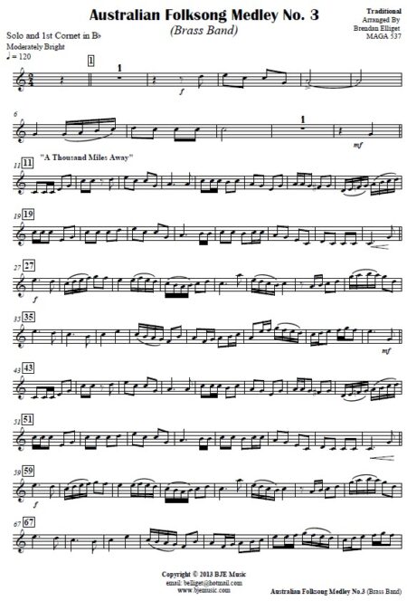 037 Australian Folksong Medley No 3 Brass Band SAMPLE page 004