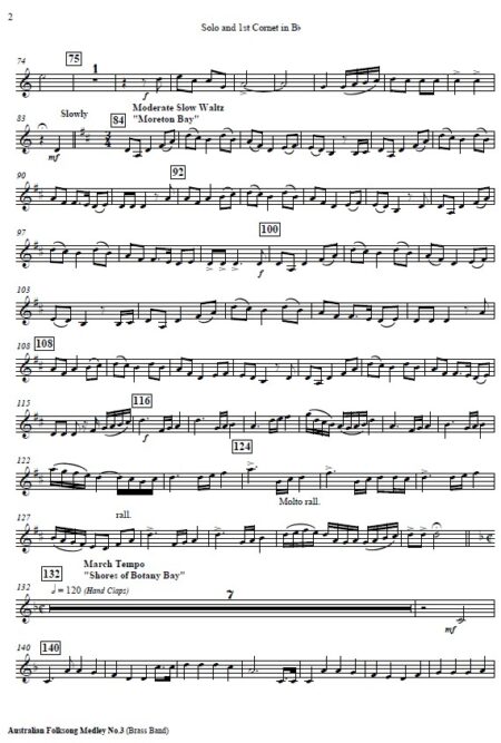 037 Australian Folksong Medley No 3 Brass Band SAMPLE page 005
