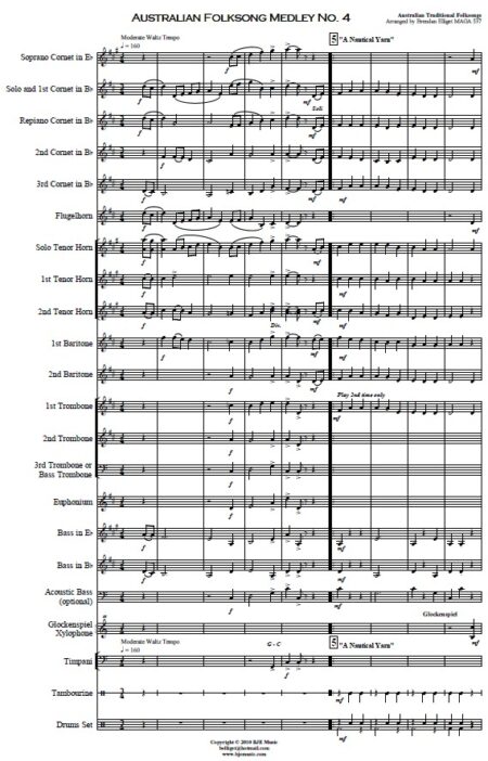 114 Australian Folksong Medley No 4 Brass Band SAMPLE page 001