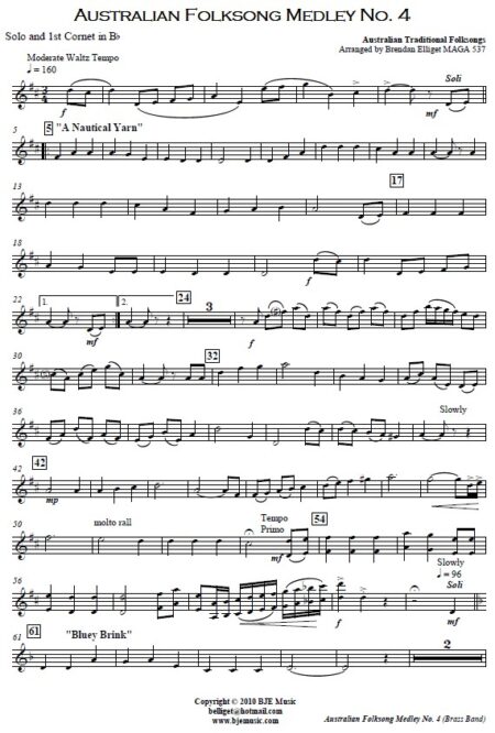114 Australian Folksong Medley No 4 Brass Band SAMPLE page 004