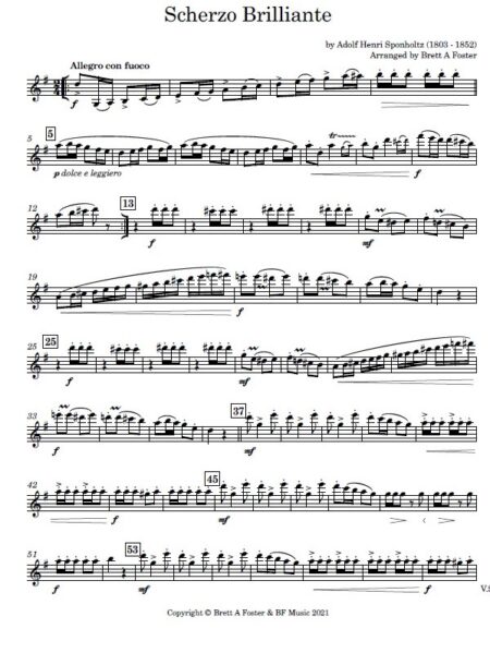 Scherzo Brilliante Concert Band by Sponholtz Part Preview Clarinet 1 1