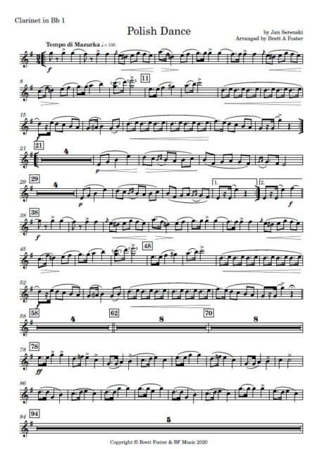 Polish Dance for Concert Band Serensky Score Preview 2