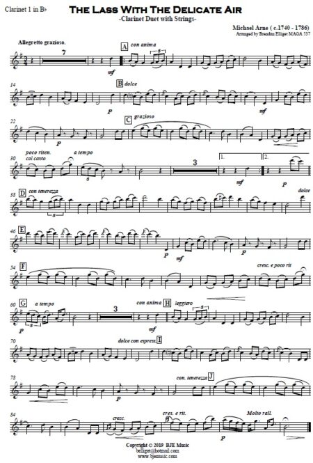 506 The Lass with the Delicate Air CLARINET Duet and Strings SAMPLE page 004