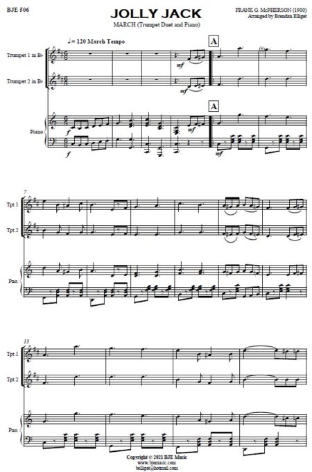 507 Jolly Jack March Trumpet Duet and Piano SAMPLE page 001