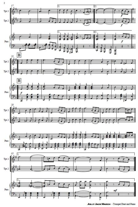 507 Jolly Jack March Trumpet Duet and Piano SAMPLE page 002