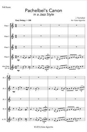 Pachelbel’s Canon – A Jazz Arrangement for Flute Quartet