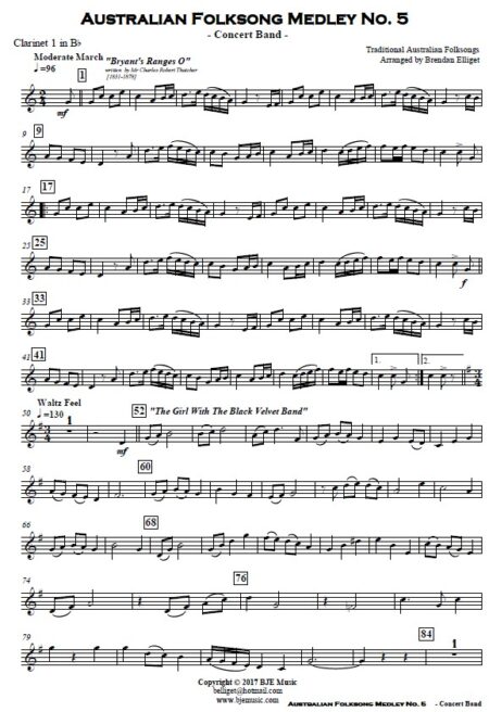 218 Australian Folksong No 5 Concert Band SAMPLE page 004
