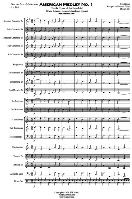 309 American Medley No 1 Brass Band SAMPLE page 001