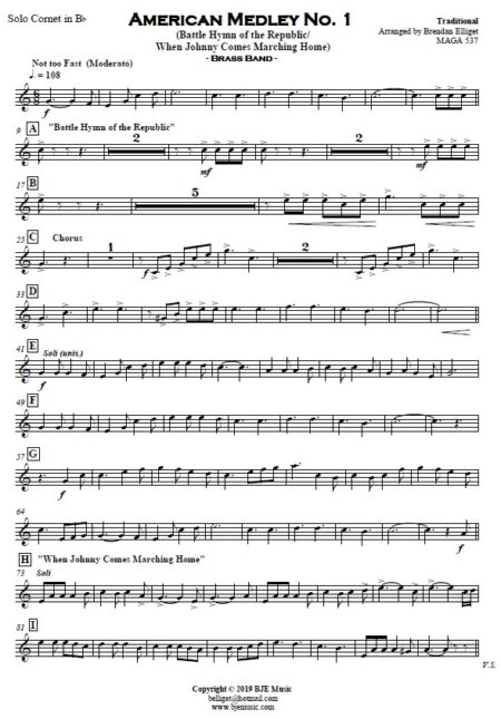 309 American Medley No 1 Brass Band SAMPLE page 005