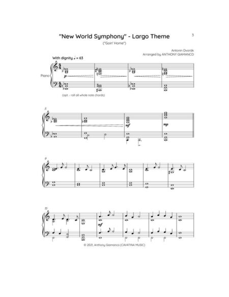 NEW WORLD SYMPHONY Largo piano