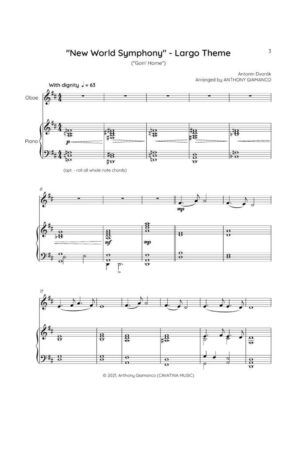 NEW WORLD SYMPHONY (LARGO THEME) – Oboe and Piano