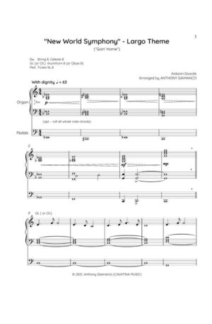 NEW WORLD SYMPHONY (Largo Theme) – organ solo