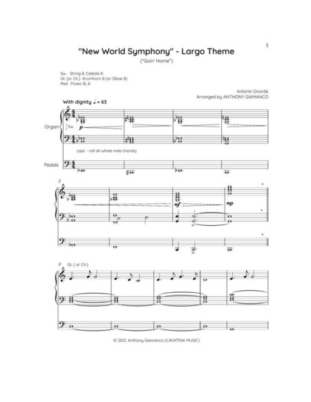 NEW WORLD SYMPHONY Largo organ