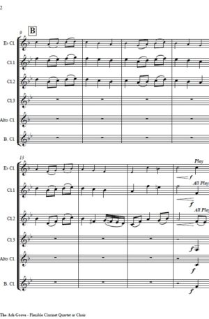 The Ash Grove – Flexible Clarinet Quartet or Choir