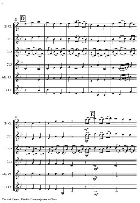 514 The Ash Grove Flexible Clarinet Quartet or Choir SAMPLE page 004