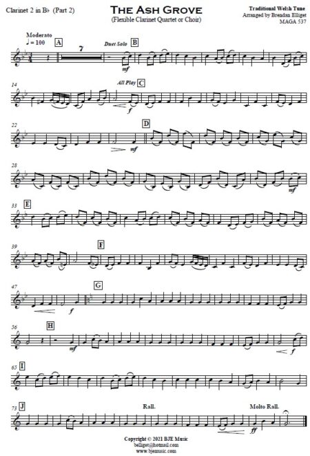 514 The Ash Grove Flexible Clarinet Quartet or Choir SAMPLE page 006
