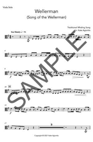 Wellerman – Instrumental Solo with Play-Along Accompaniment Track – for Violin, Viola or Cello