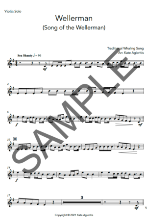 Wellerman – Instrumental Solo with Play-Along Accompaniment Track – for Violin, Viola or Cello