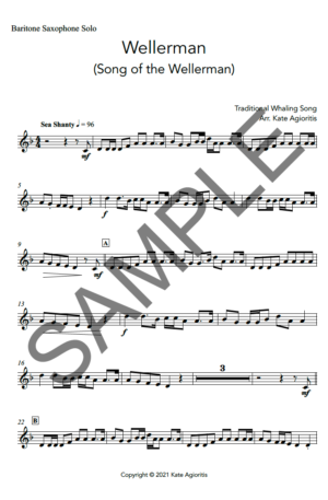 Wellerman – Instrumental Solo with Play-Along Accompaniment Track – for Soprano, Alto, Tenor or Baritone Saxophone
