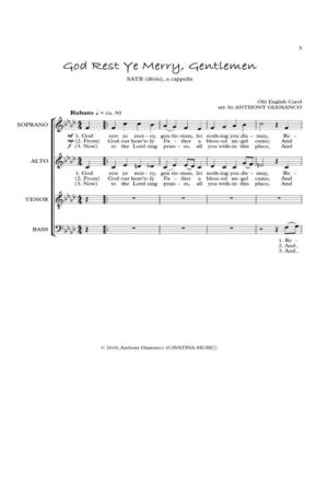 GOD REST YE MERRY, GENTLEMEN – SSAATTB, a cappella