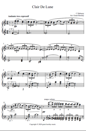 Clair De Lune- Debussy Piano Solo -Simplified version
