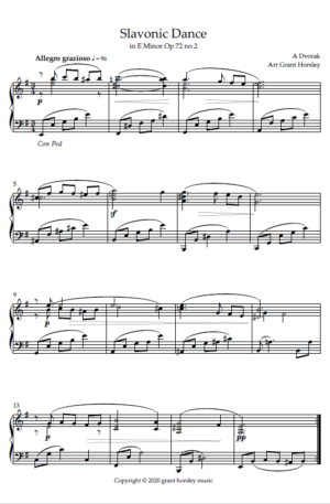 Slavonic dance in E minor op 72 no 2- Dvorak- Piano solo- Intermediate