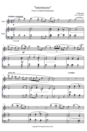 Intermezzo from Cavalleria Rusticana- Flute and Piano