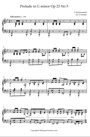 “Prelude in G minor” op 23 no 5-Rachmaninoff- Piano solo-simplified version