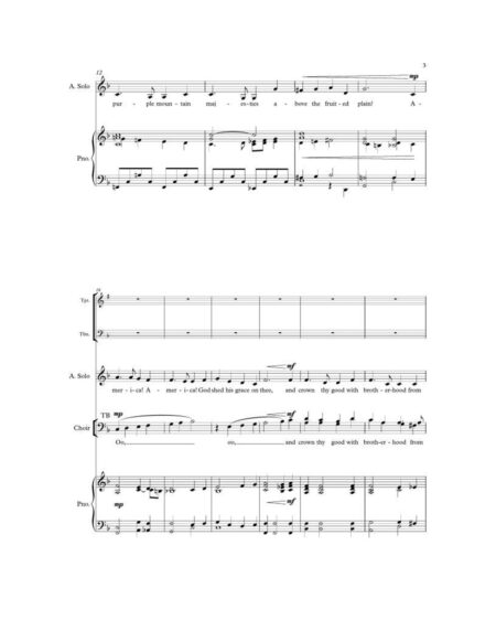 AMERICA THE BEAUTIFUL choir solo brass piano page2