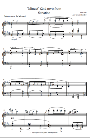“Minuet” from Sonatine-Ravel. Solo Piano Simplified version.