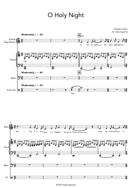 O Holy Night Christmas Carol For Recorder - Free Sheet Music