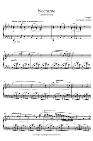Nocturne (Posthumous) F Chopin- Piano Solo. Simplified version