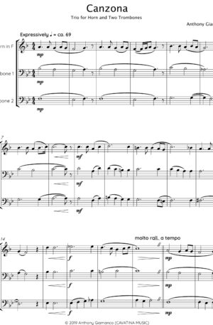 CANZONA – horn/2 trombones