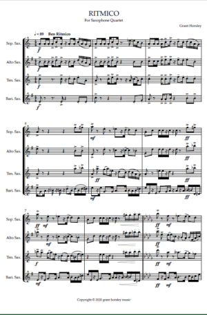 “RITMICO” Original Concert Piece for Saxophone Quartet