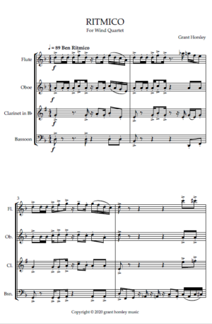 “RITMICO” Original Concert Piece for Wind Quartet