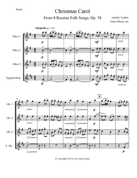 Lyadov Christmas Carol oboe4 score pg