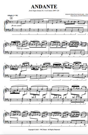 ANDANTE from Organ Sonata No. 4, BWV 528: II. Andante [Adagio]