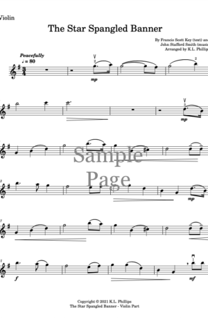 The Star Spangled Banner – Violin Solo with Piano Accompaniment
