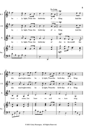 The Birthday of a King (with “Joy To The World”) (Accompaniment, Optional Glockenspiel) SSA, TTB