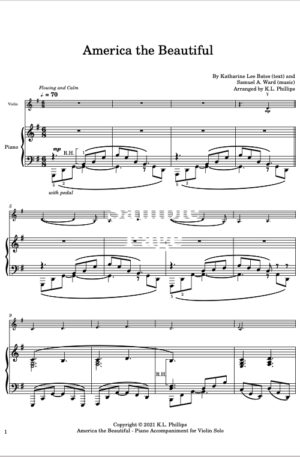 America the Beautiful – Violin Solo with Piano Accompaniment