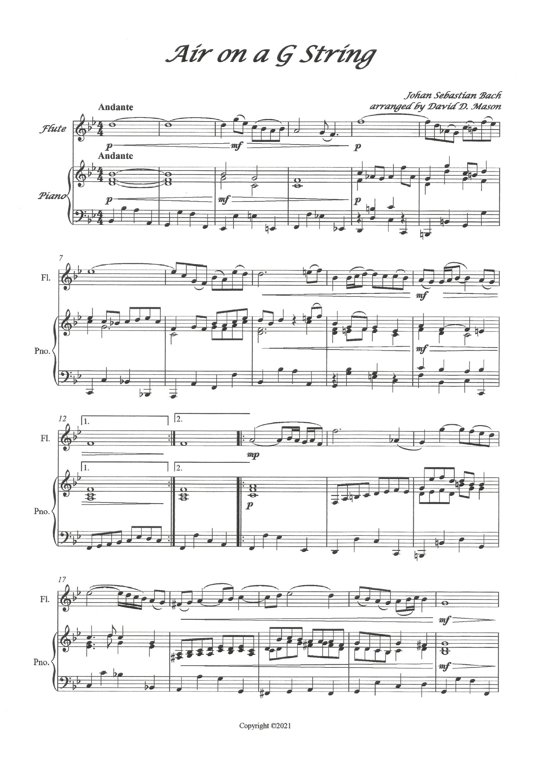 Air On A G String - Flute Solo - Sheet Music Marketplace