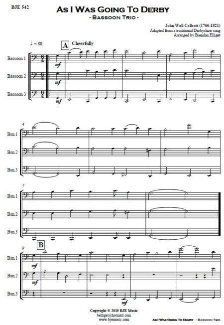 542 As I Was Going to Derby Bassoon Trio SAMPLE page 001