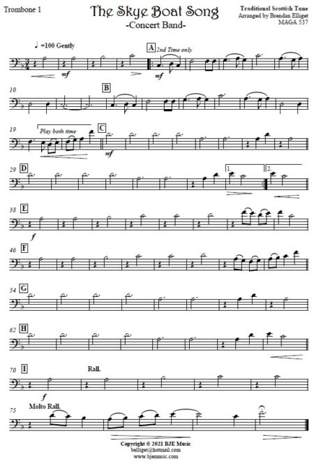 531 The Skye Boat Song Concert Band SAMPLE page 007