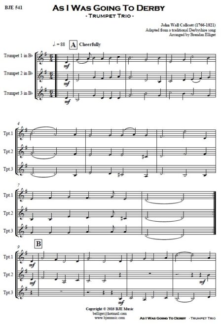 541 As I Was Going to Derby Trumpet Trio SAMPLE Page 001